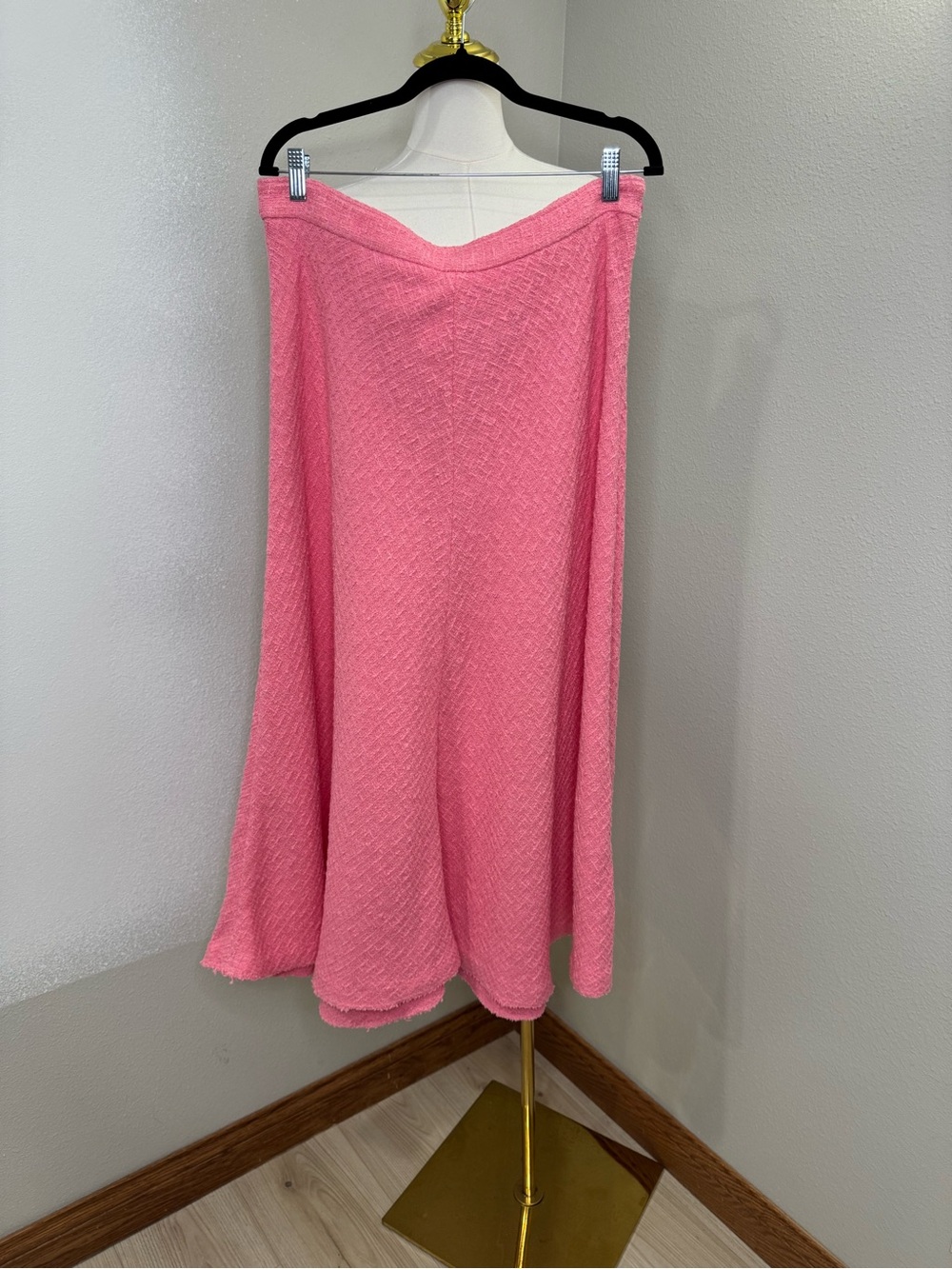Zara Pink Textured Maxi Skirt Women’s XL High Rise A Line Unlined